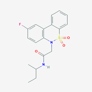 N-Sec-butyl-2-(9-fluoro-5,5-dioxido-6H-dibenzo[C,E][1,2]thiazin-6-YL)acetamide