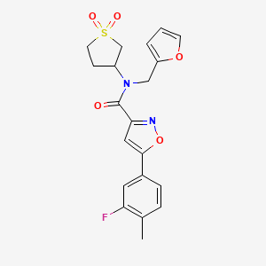 N-(1,1-dioxidotetrahydrothiophen-3-yl)-5-(3-fluoro-4-methylphenyl)-N-(furan-2-ylmethyl)-1,2-oxazole-3-carboxamide