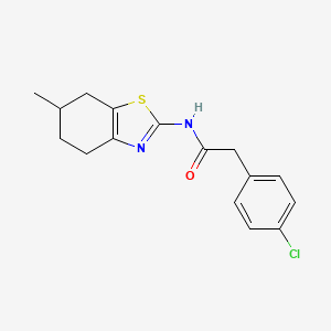 molecular formula C16H17ClN2OS B11344157 2-(4-chlorophenyl)-N-(6-methyl-4,5,6,7-tetrahydro-1,3-benzothiazol-2-yl)acetamide 