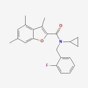 molecular formula C22H22FNO2 B11344227 N-cyclopropyl-N-(2-fluorobenzyl)-3,4,6-trimethyl-1-benzofuran-2-carboxamide 