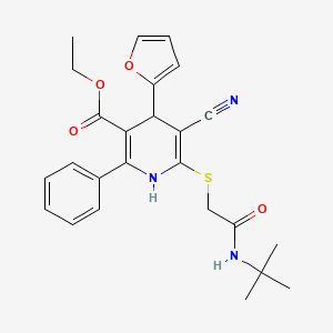 Ethyl 6-{[2-(tert-butylamino)-2-oxoethyl]sulfanyl}-5-cyano-4-(furan-2-yl)-2-phenyl-1,4-dihydropyridine-3-carboxylate