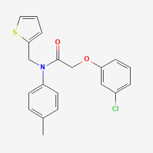 molecular formula C20H18ClNO2S B11344236 2-(3-chlorophenoxy)-N-(4-methylphenyl)-N-(thiophen-2-ylmethyl)acetamide 