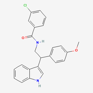 molecular formula C24H21ClN2O2 B11344244 3-chloro-N-[2-(1H-indol-3-yl)-2-(4-methoxyphenyl)ethyl]benzamide 