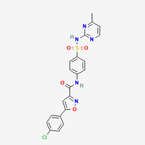 molecular formula C21H16ClN5O4S B11344246 5-(4-chlorophenyl)-N-{4-[(4-methylpyrimidin-2-yl)sulfamoyl]phenyl}-1,2-oxazole-3-carboxamide 