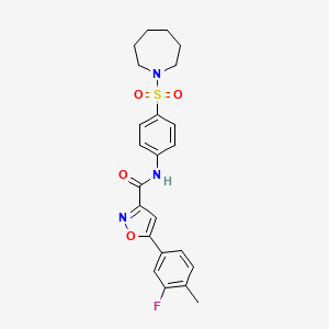 N-[4-(azepan-1-ylsulfonyl)phenyl]-5-(3-fluoro-4-methylphenyl)-1,2-oxazole-3-carboxamide