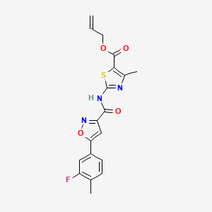 Prop-2-en-1-yl 2-({[5-(3-fluoro-4-methylphenyl)-1,2-oxazol-3-yl]carbonyl}amino)-4-methyl-1,3-thiazole-5-carboxylate