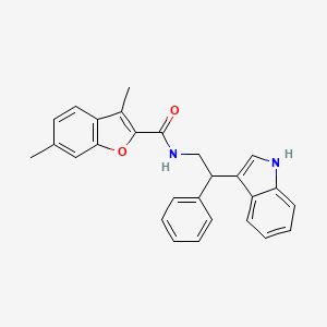 molecular formula C27H24N2O2 B11344317 N-[2-(1H-indol-3-yl)-2-phenylethyl]-3,6-dimethyl-1-benzofuran-2-carboxamide 