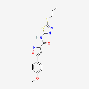 5-(4-methoxyphenyl)-N-[5-(propylsulfanyl)-1,3,4-thiadiazol-2-yl]-1,2-oxazole-3-carboxamide