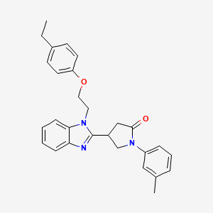 molecular formula C28H29N3O2 B11344336 4-{1-[2-(4-ethylphenoxy)ethyl]-1H-benzimidazol-2-yl}-1-(3-methylphenyl)pyrrolidin-2-one 