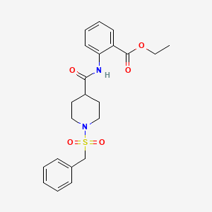 molecular formula C22H26N2O5S B11344353 Ethyl 2-({[1-(benzylsulfonyl)piperidin-4-yl]carbonyl}amino)benzoate 