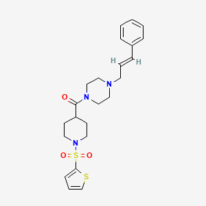 molecular formula C23H29N3O3S2 B11344354 {4-[(2E)-3-phenylprop-2-en-1-yl]piperazin-1-yl}[1-(thiophen-2-ylsulfonyl)piperidin-4-yl]methanone 