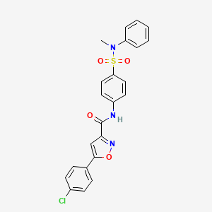 molecular formula C23H18ClN3O4S B11344371 5-(4-chlorophenyl)-N-{4-[methyl(phenyl)sulfamoyl]phenyl}-1,2-oxazole-3-carboxamide 