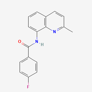 molecular formula C17H13FN2O B11344372 4-fluoro-N-(2-methylquinolin-8-yl)benzamide 