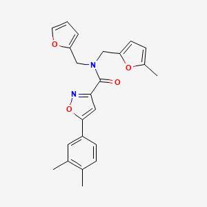 5-(3,4-dimethylphenyl)-N-(furan-2-ylmethyl)-N-[(5-methylfuran-2-yl)methyl]-1,2-oxazole-3-carboxamide