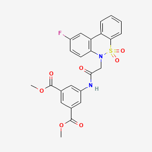 molecular formula C24H19FN2O7S B11344405 dimethyl 5-{[(9-fluoro-5,5-dioxido-6H-dibenzo[c,e][1,2]thiazin-6-yl)acetyl]amino}isophthalate 