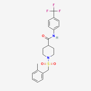 molecular formula C21H23F3N2O3S B11344420 1-[(2-methylbenzyl)sulfonyl]-N-[4-(trifluoromethyl)phenyl]piperidine-4-carboxamide 