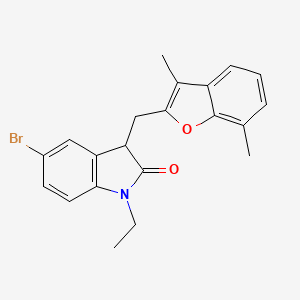 5-bromo-3-[(3,7-dimethyl-1-benzofuran-2-yl)methyl]-1-ethyl-1,3-dihydro-2H-indol-2-one