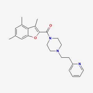 {4-[2-(Pyridin-2-yl)ethyl]piperazin-1-yl}(3,4,6-trimethyl-1-benzofuran-2-yl)methanone