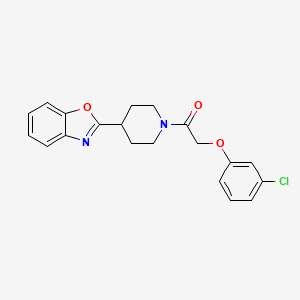 molecular formula C20H19ClN2O3 B11344437 1-[4-(1,3-Benzoxazol-2-yl)piperidin-1-yl]-2-(3-chlorophenoxy)ethanone 