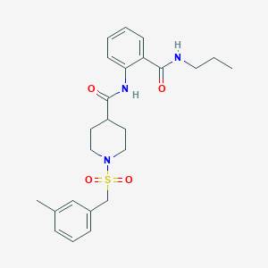 molecular formula C24H31N3O4S B11344443 1-[(3-methylbenzyl)sulfonyl]-N-[2-(propylcarbamoyl)phenyl]piperidine-4-carboxamide 