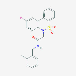 2-(9-fluoro-5,5-dioxido-6H-dibenzo[c,e][1,2]thiazin-6-yl)-N-(2-methylbenzyl)acetamide