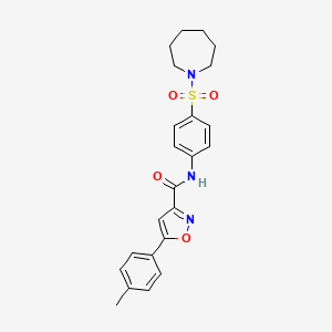 molecular formula C23H25N3O4S B11344490 N-[4-(azepan-1-ylsulfonyl)phenyl]-5-(4-methylphenyl)-1,2-oxazole-3-carboxamide 