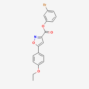 molecular formula C18H14BrNO4 B11344508 3-Bromophenyl 5-(4-ethoxyphenyl)isoxazole-3-carboxylate 