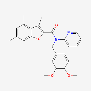 molecular formula C26H26N2O4 B11344549 N-(3,4-dimethoxybenzyl)-3,4,6-trimethyl-N-(pyridin-2-yl)-1-benzofuran-2-carboxamide 