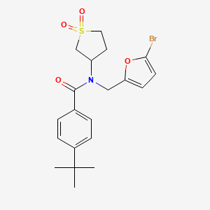 molecular formula C20H24BrNO4S B11344551 N-[(5-bromofuran-2-yl)methyl]-4-tert-butyl-N-(1,1-dioxidotetrahydrothiophen-3-yl)benzamide 