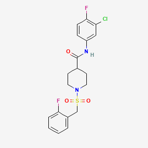 molecular formula C19H19ClF2N2O3S B11344564 N-(3-chloro-4-fluorophenyl)-1-[(2-fluorobenzyl)sulfonyl]piperidine-4-carboxamide 