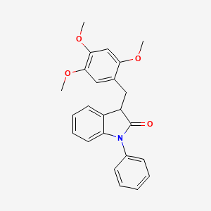 molecular formula C24H23NO4 B11344569 1-phenyl-3-(2,4,5-trimethoxybenzyl)-1,3-dihydro-2H-indol-2-one 