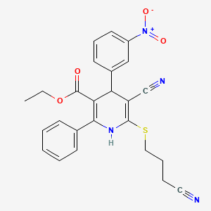 Ethyl 5-cyano-6-[(3-cyanopropyl)sulfanyl]-4-(3-nitrophenyl)-2-phenyl-1,4-dihydropyridine-3-carboxylate