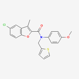 5-chloro-N-(4-methoxyphenyl)-3-methyl-N-(thiophen-2-ylmethyl)-1-benzofuran-2-carboxamide