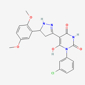 molecular formula C21H19ClN4O5 B11344594 (5Z)-3-(3-chlorophenyl)-5-[5-(2,5-dimethoxyphenyl)pyrazolidin-3-ylidene]-6-hydroxypyrimidine-2,4(3H,5H)-dione 