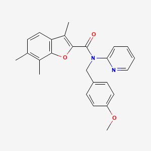 molecular formula C25H24N2O3 B11344602 N-(4-methoxybenzyl)-3,6,7-trimethyl-N-(pyridin-2-yl)-1-benzofuran-2-carboxamide 