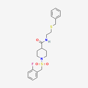 N-[2-(benzylsulfanyl)ethyl]-1-[(2-fluorobenzyl)sulfonyl]piperidine-4-carboxamide