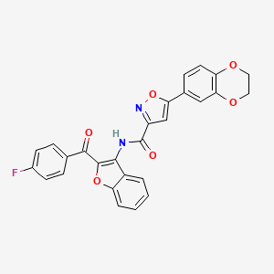 5-(2,3-dihydro-1,4-benzodioxin-6-yl)-N-{2-[(4-fluorophenyl)carbonyl]-1-benzofuran-3-yl}-1,2-oxazole-3-carboxamide