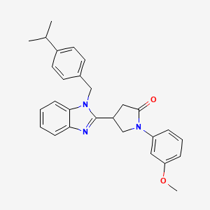 1-(3-methoxyphenyl)-4-{1-[4-(propan-2-yl)benzyl]-1H-benzimidazol-2-yl}pyrrolidin-2-one