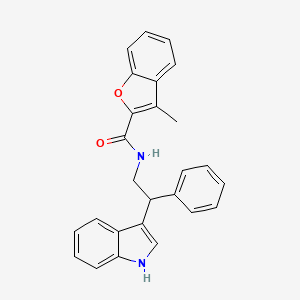 molecular formula C26H22N2O2 B11344695 N-[2-(1H-indol-3-yl)-2-phenylethyl]-3-methyl-1-benzofuran-2-carboxamide 