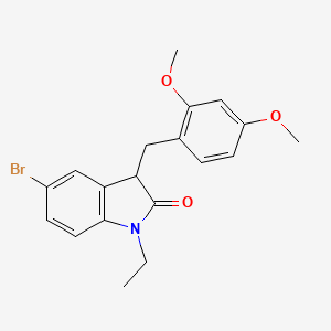 molecular formula C19H20BrNO3 B11344706 5-bromo-3-(2,4-dimethoxybenzyl)-1-ethyl-1,3-dihydro-2H-indol-2-one 