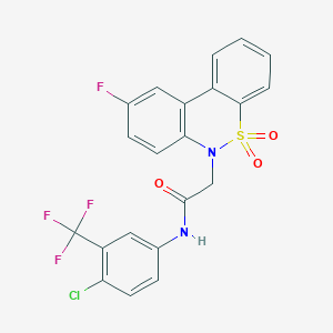 N-[4-chloro-3-(trifluoromethyl)phenyl]-2-(9-fluoro-5,5-dioxido-6H-dibenzo[c,e][1,2]thiazin-6-yl)acetamide