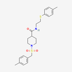 1-[(4-methylbenzyl)sulfonyl]-N-{2-[(4-methylphenyl)sulfanyl]ethyl}piperidine-4-carboxamide