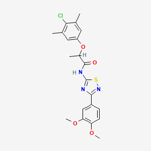 2-(4-chloro-3,5-dimethylphenoxy)-N-[3-(3,4-dimethoxyphenyl)-1,2,4-thiadiazol-5-yl]propanamide