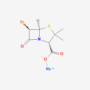 molecular formula C8H9BrNNaO3S B113448 钠(2S-(2α,5α,6β))-6-溴代-3,3-二甲基-7-氧代-4-硫代-1-氮杂双环(3.2.0)庚烷-2-羧酸盐 CAS No. 73335-78-1