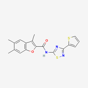 3,5,6-trimethyl-N-[3-(thiophen-2-yl)-1,2,4-thiadiazol-5-yl]-1-benzofuran-2-carboxamide