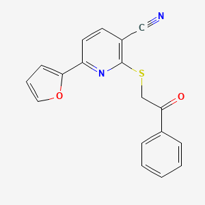 6-(Furan-2-yl)-2-[(2-oxo-2-phenylethyl)sulfanyl]pyridine-3-carbonitrile