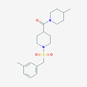 molecular formula C20H30N2O3S B11344837 {1-[(3-Methylbenzyl)sulfonyl]piperidin-4-yl}(4-methylpiperidin-1-yl)methanone 