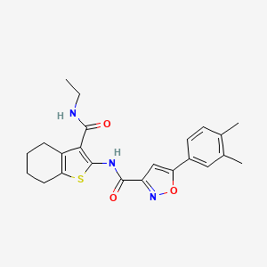 molecular formula C23H25N3O3S B11344838 5-(3,4-dimethylphenyl)-N-[3-(ethylcarbamoyl)-4,5,6,7-tetrahydro-1-benzothiophen-2-yl]-1,2-oxazole-3-carboxamide 