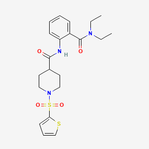 N-[2-(diethylcarbamoyl)phenyl]-1-(thiophen-2-ylsulfonyl)piperidine-4-carboxamide