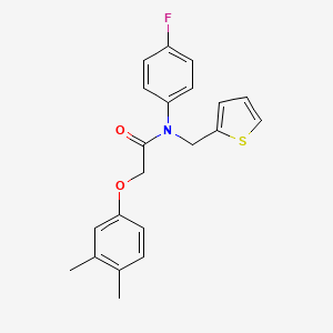 2-(3,4-dimethylphenoxy)-N-(4-fluorophenyl)-N-(thiophen-2-ylmethyl)acetamide